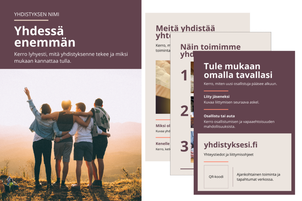 Esitepohja yhdistyksille – Canva-pohja ja käyttöopas
